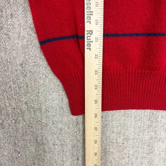 Vintage 911 Sportswear Sweater Mens Medium Red 1980s Striped Acrylic - Picture 9 of 10